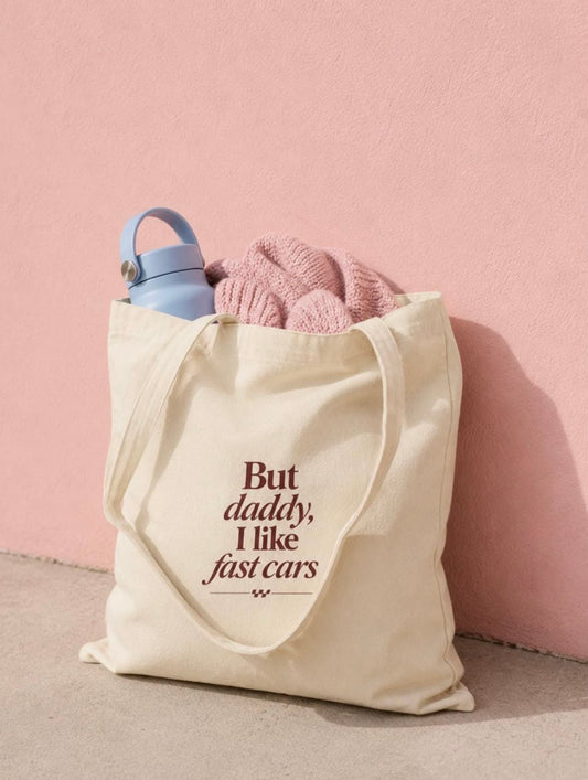 Fast Cars Tote Bag- Canvas