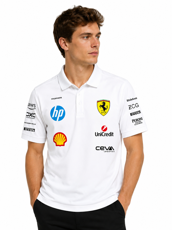 F1 Ferrari White Polo